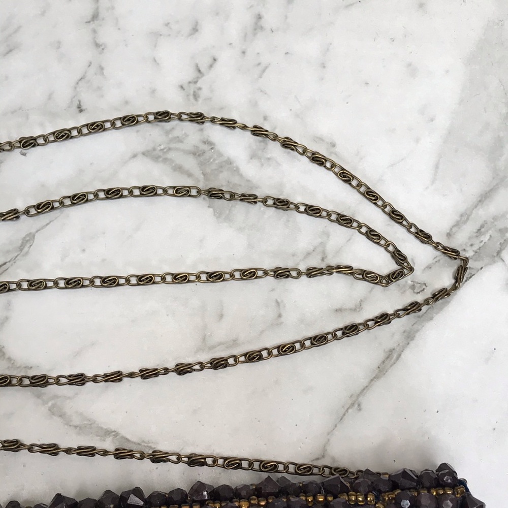 Anthropologie Beaded Crystal Bag Clutch Chain - Picture 9 of 14